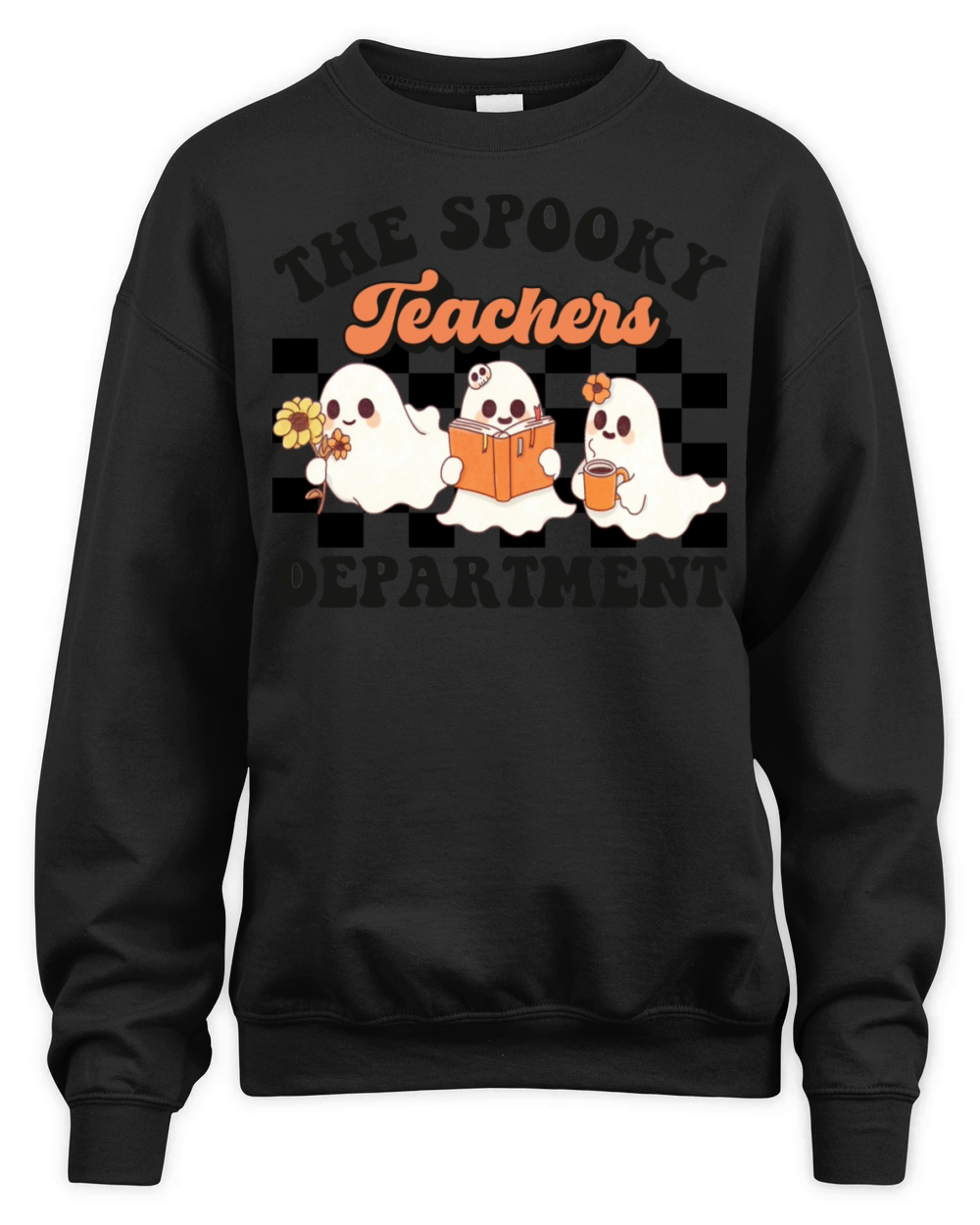 The Spooky Teachers Department Retro Halloween Unisex Premium Crewneck Sweatshirt