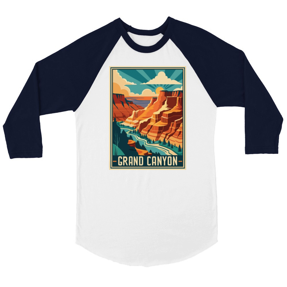 Vintage Grand Canyon National Park Unisex ¾ sleeve Raglan T-shirt