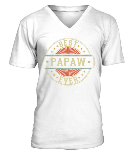 Best Papaw Ever Retro Vintage Grandpa Fathers Day V-Neck T-shirt