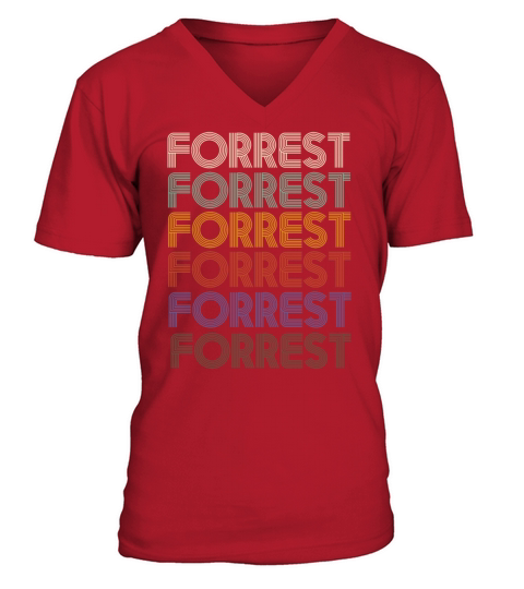 FORREST First Name Retro Pattern Vintage Stylet V-Neck T-shirt