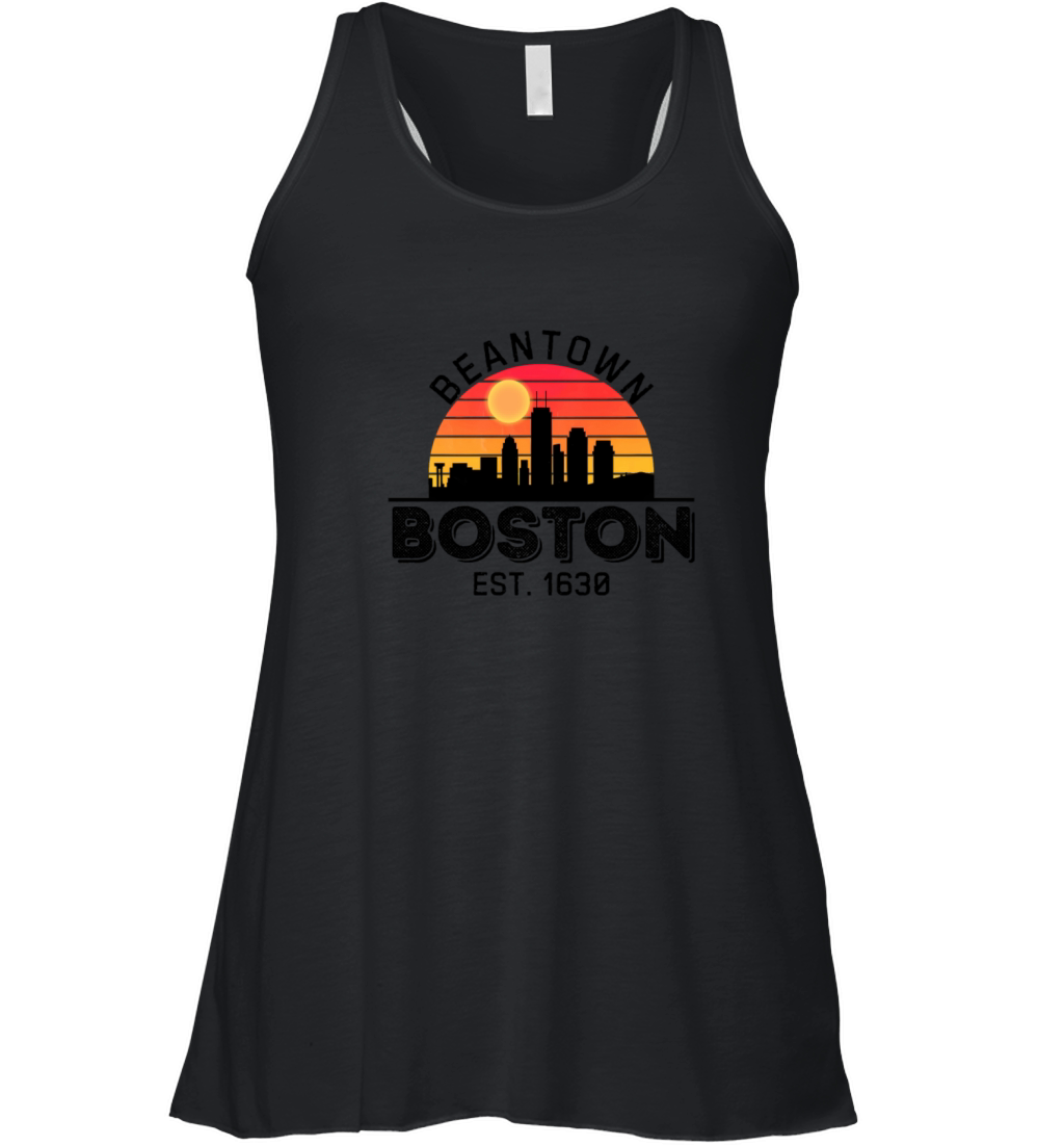 Boston Beantown Vintage Sunset Women's Flowy Tank Top
