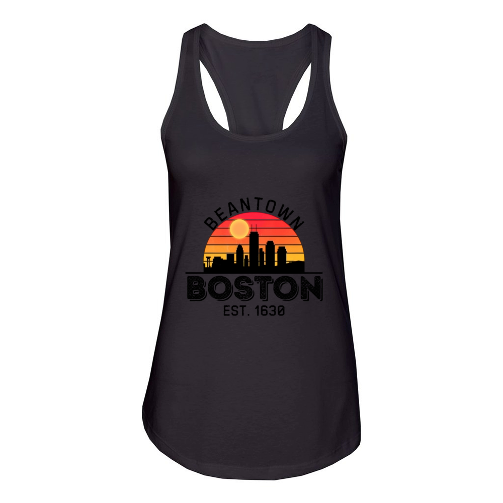 Boston Beantown Vintage Sunset Women's Racerback Tank