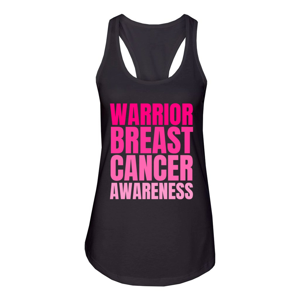 Pink Warrior Breast Cancer Awareness Support Women's Racerback Tank