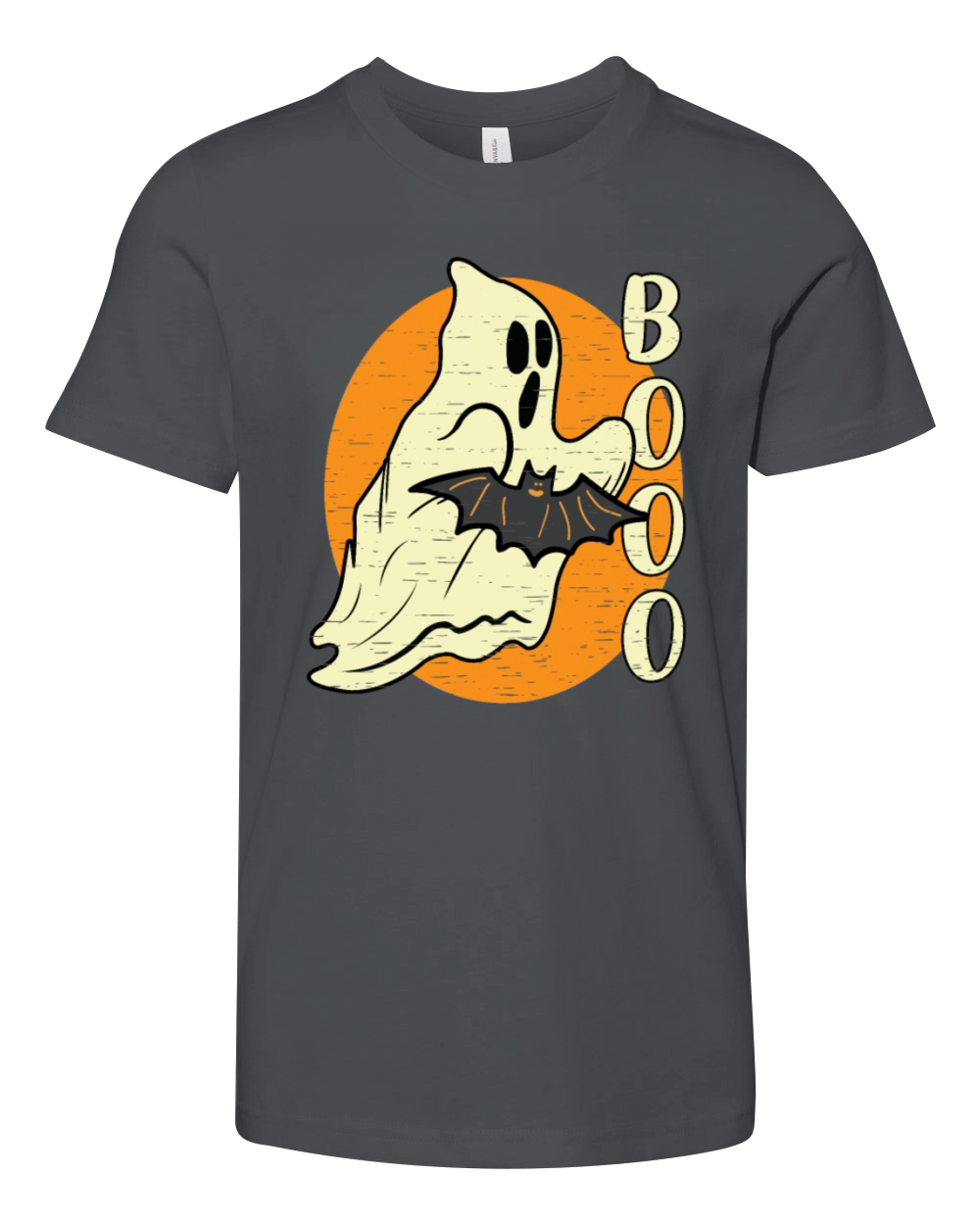 Boo Ghost Bat Retro Vintage Groovy Halloween Youth Unisex Jersey Tee