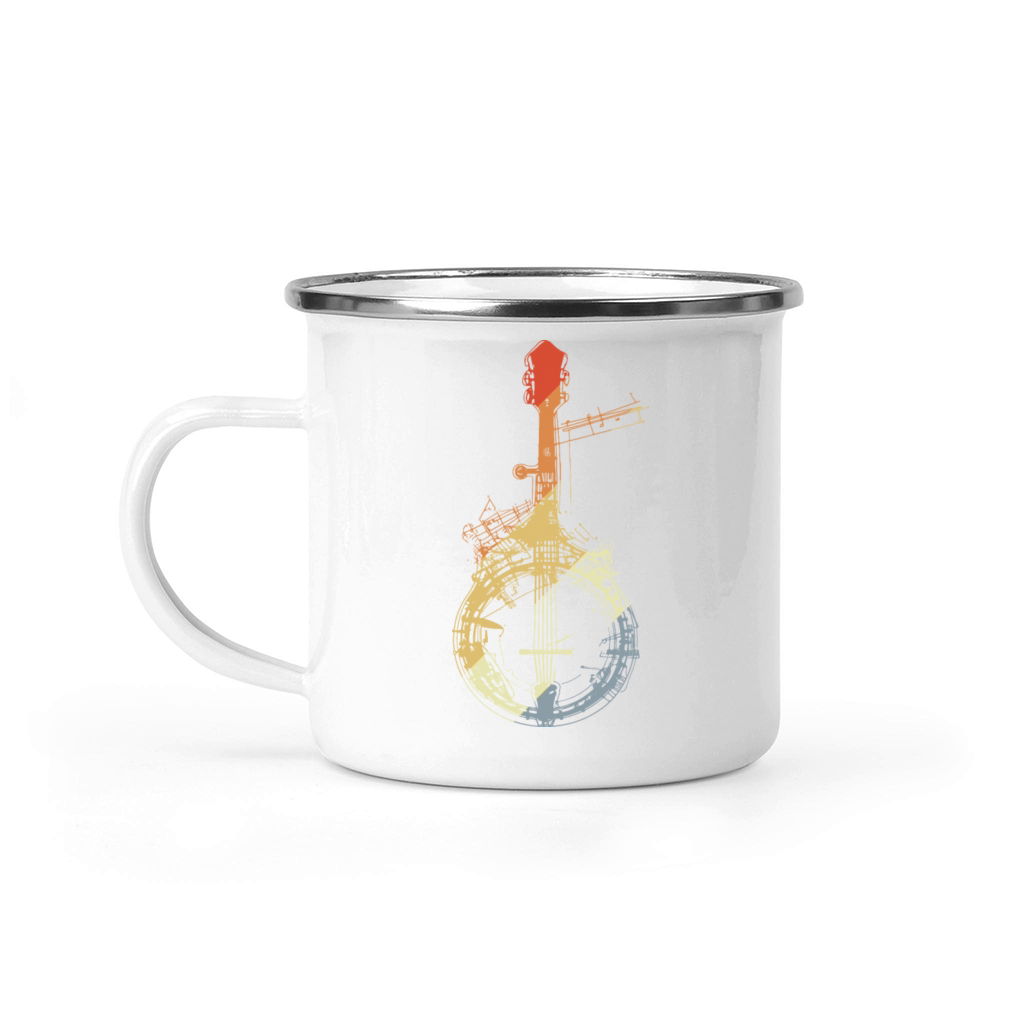 Banjo Sketch Vintage Look Camping Mug