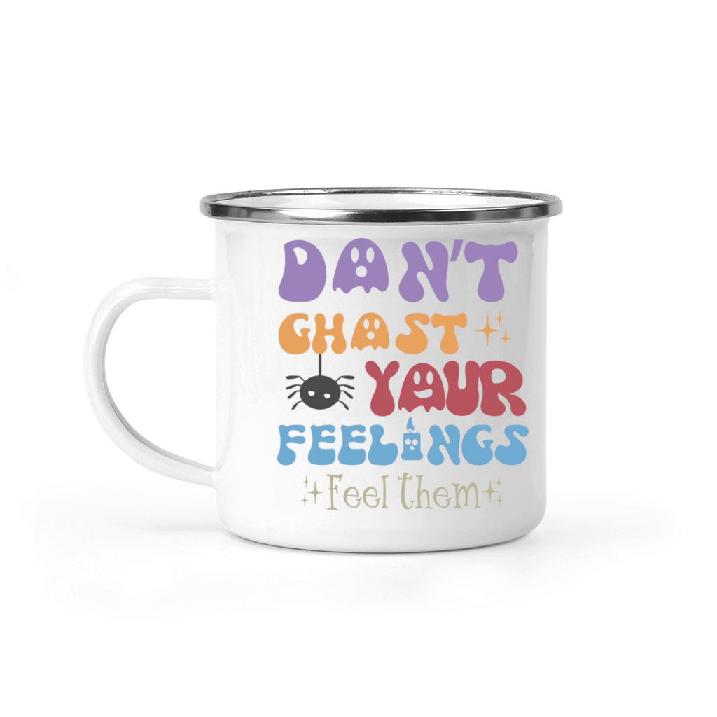 Mental Health Halloween Dont Ghost Your Feelings Camping Mug