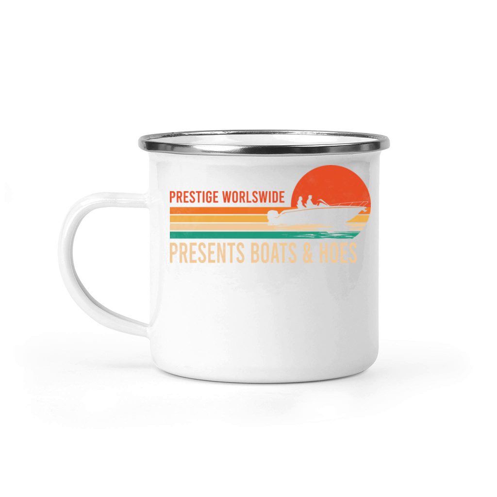 Vintage Prestige Worldwide Presents Boats And Hoes Camping Mug