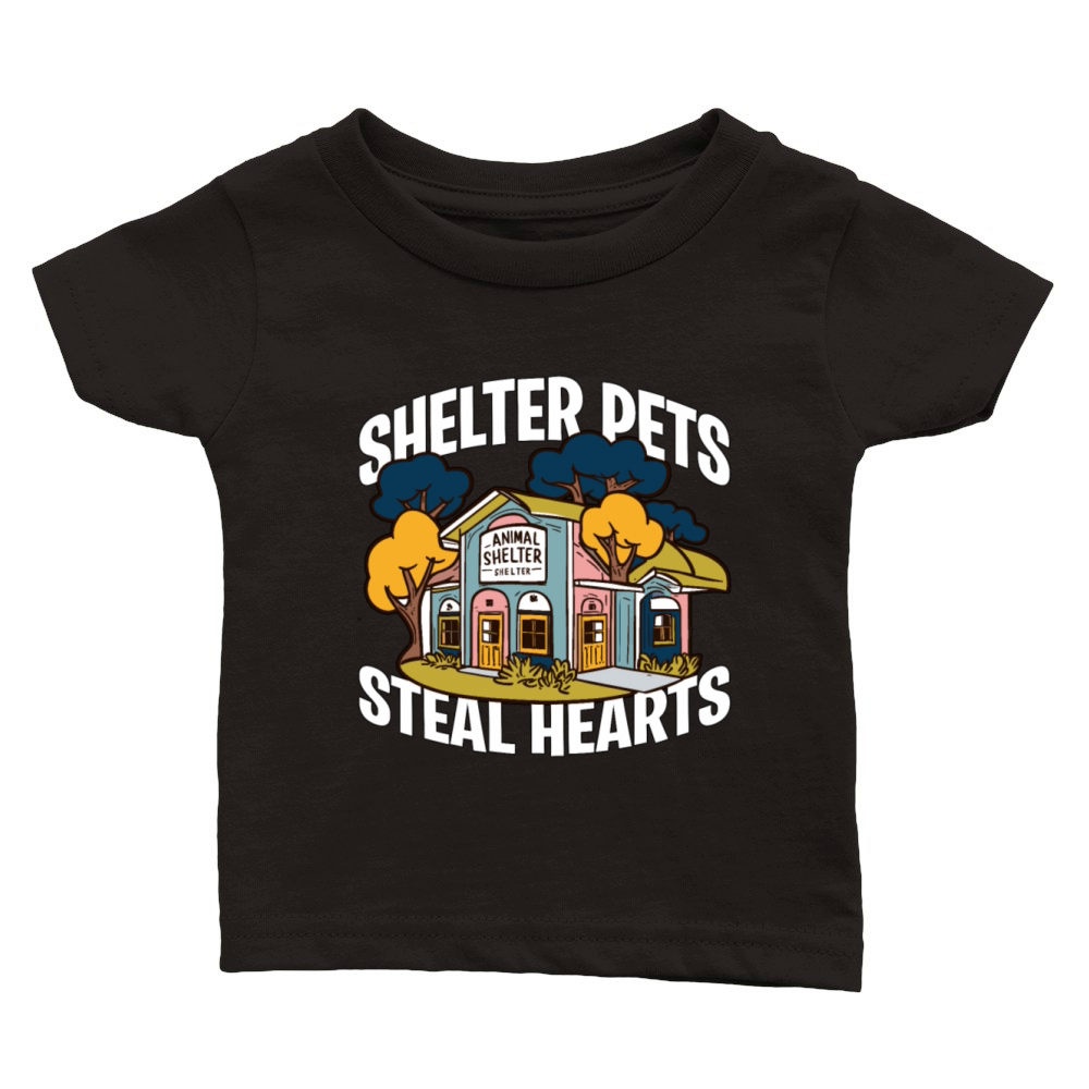 Animal Shelter Pets Steal Hearts Veterinarian Classic Baby Crewneck T-shirt