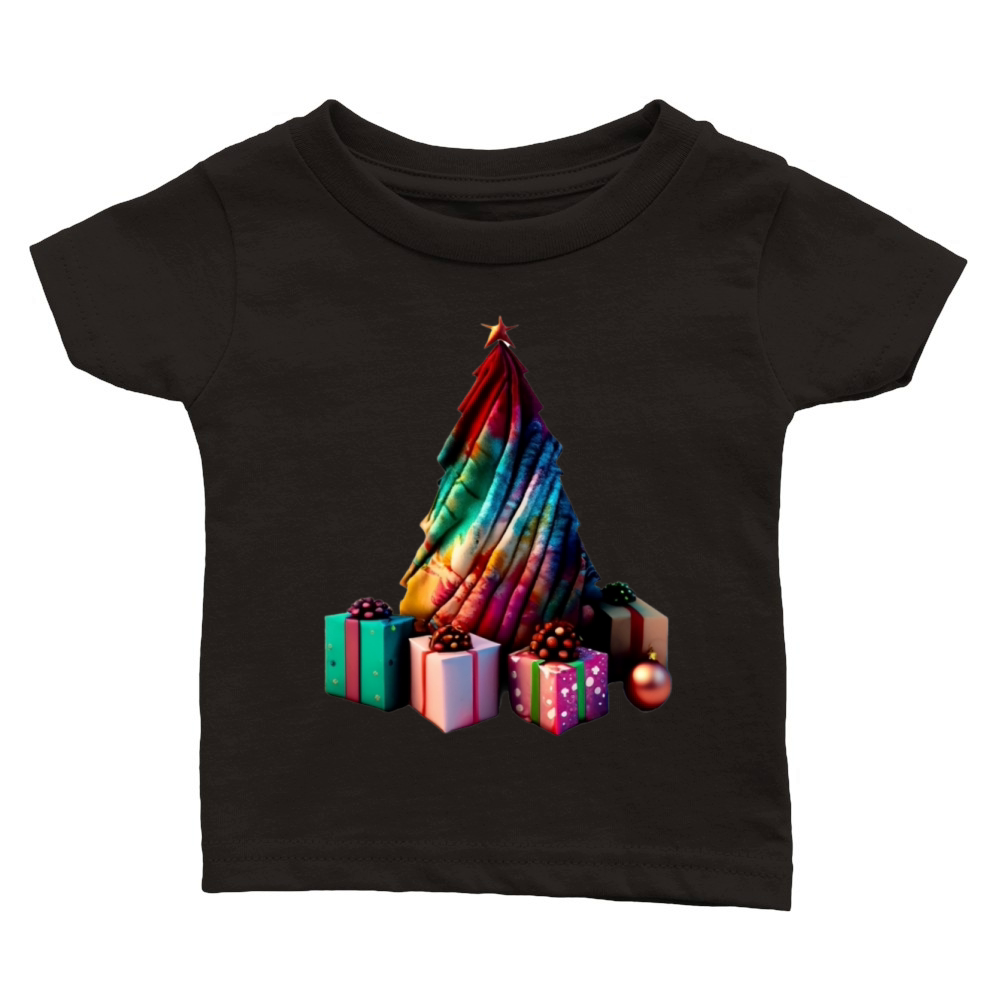 Tie-Dye Christmas Groovy 60s Vintage Retro Classic Baby Crewneck T-shirt
