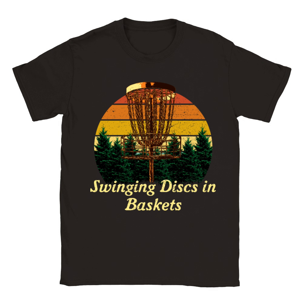 Swinging Discs in Baskets Disc Golf Sayings Golfer Classic Kids Crewneck T-shirt