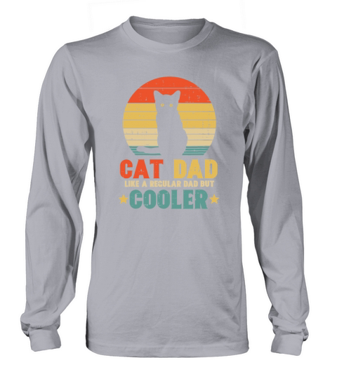 Cat Daddy Retro Cat Dad Gift Fathers Day Long sleeved Unisex