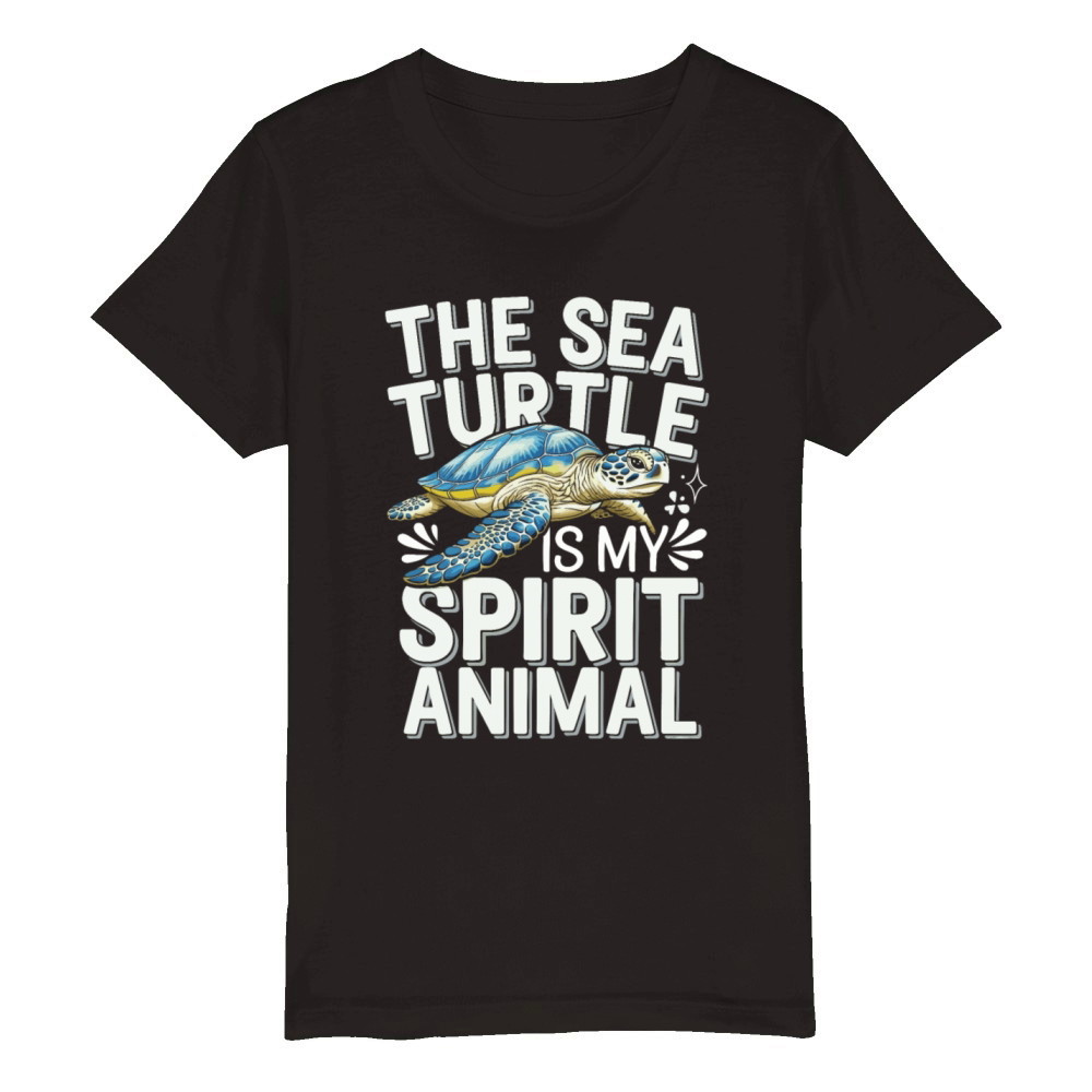 The Sea Turtle Is My Spirit Animal Organic Kids Crewneck T-shirt