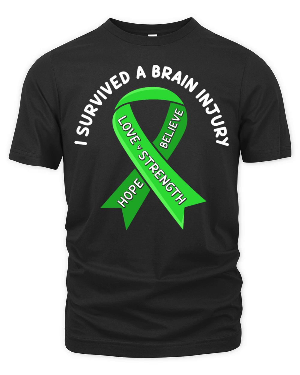 I Survived A Brain Injury Green TBI Survivor Organic Unisex T-shirt