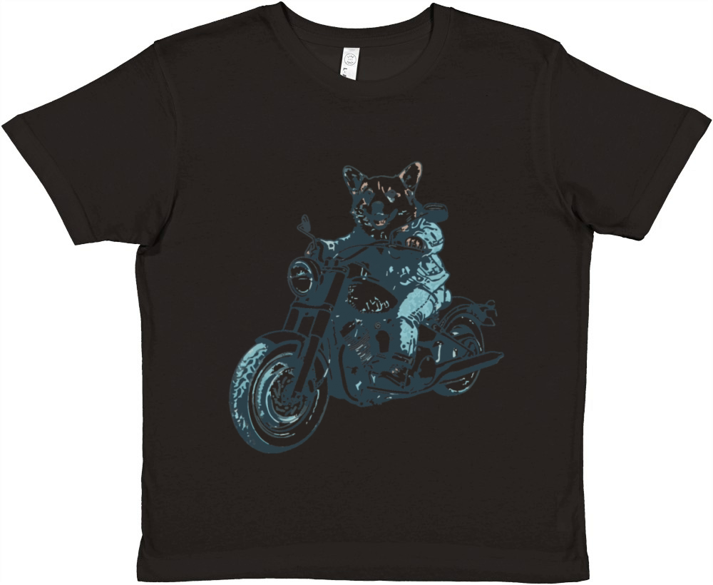 Corgi Biker Motorcycle Corgi Welsh Chopper Premium Kids Crewneck T-shirt