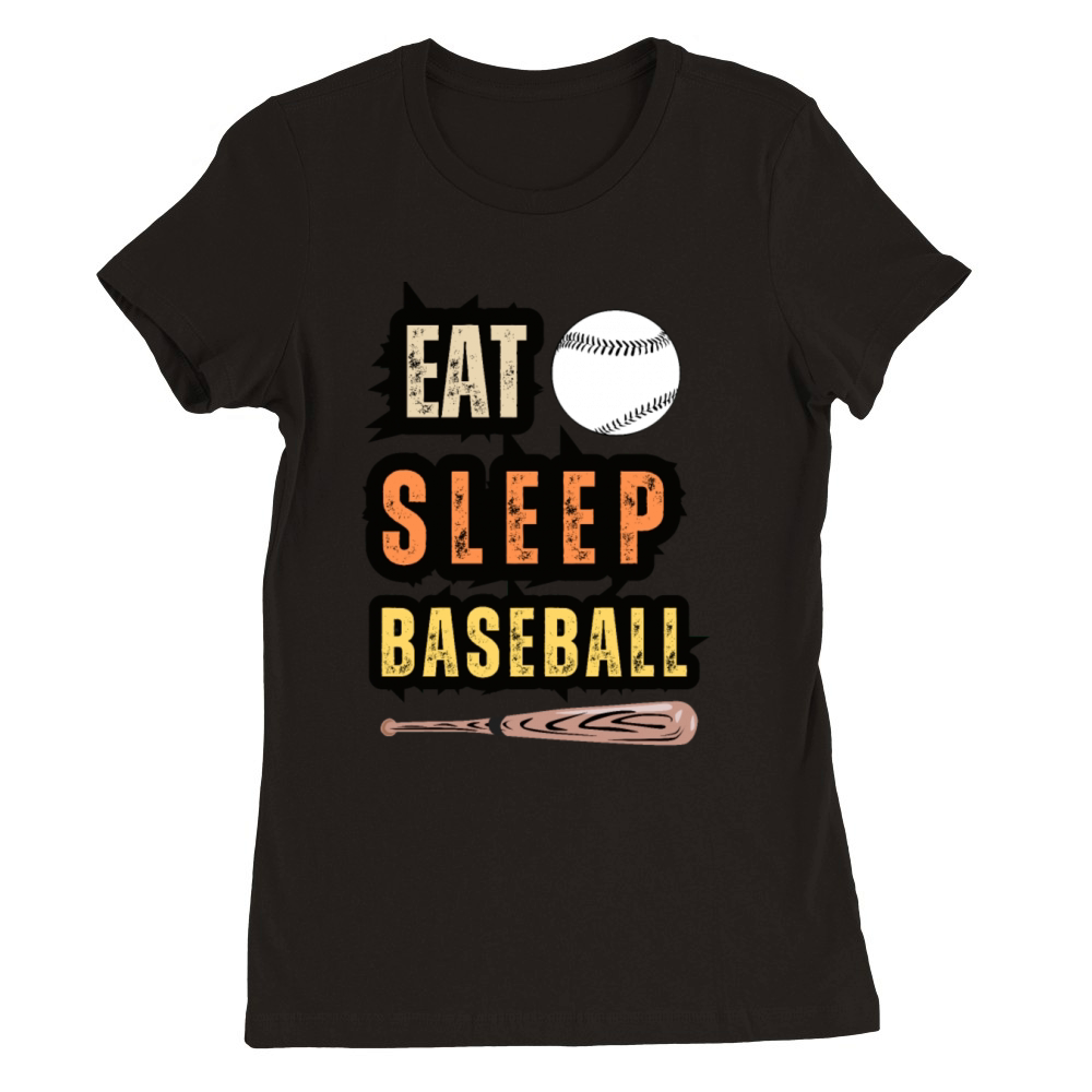 Eat Sleep Baseball Baseball Player Funny Baseball Premium Womens Crewneck T-shirt