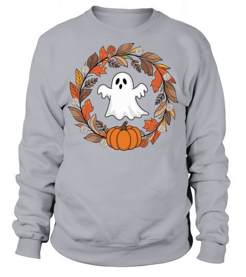 Vintage Floral Ghost Halloween Sweatshirt Unisex