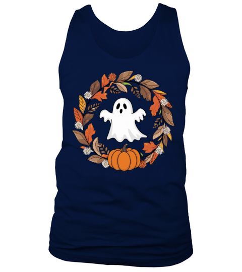 Vintage Floral Ghost Halloween Tank Top Unisex