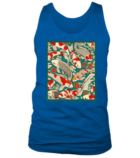 Vintage Japanese Koi Fish Pattern Tank Top Unisex