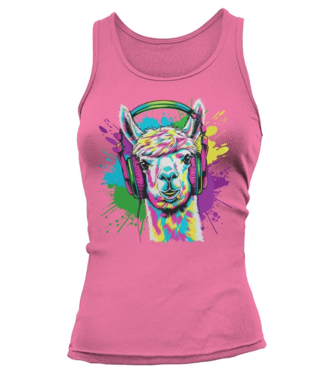 Llama Music Teens Funny Cool Concert Festival Tank top Woman
