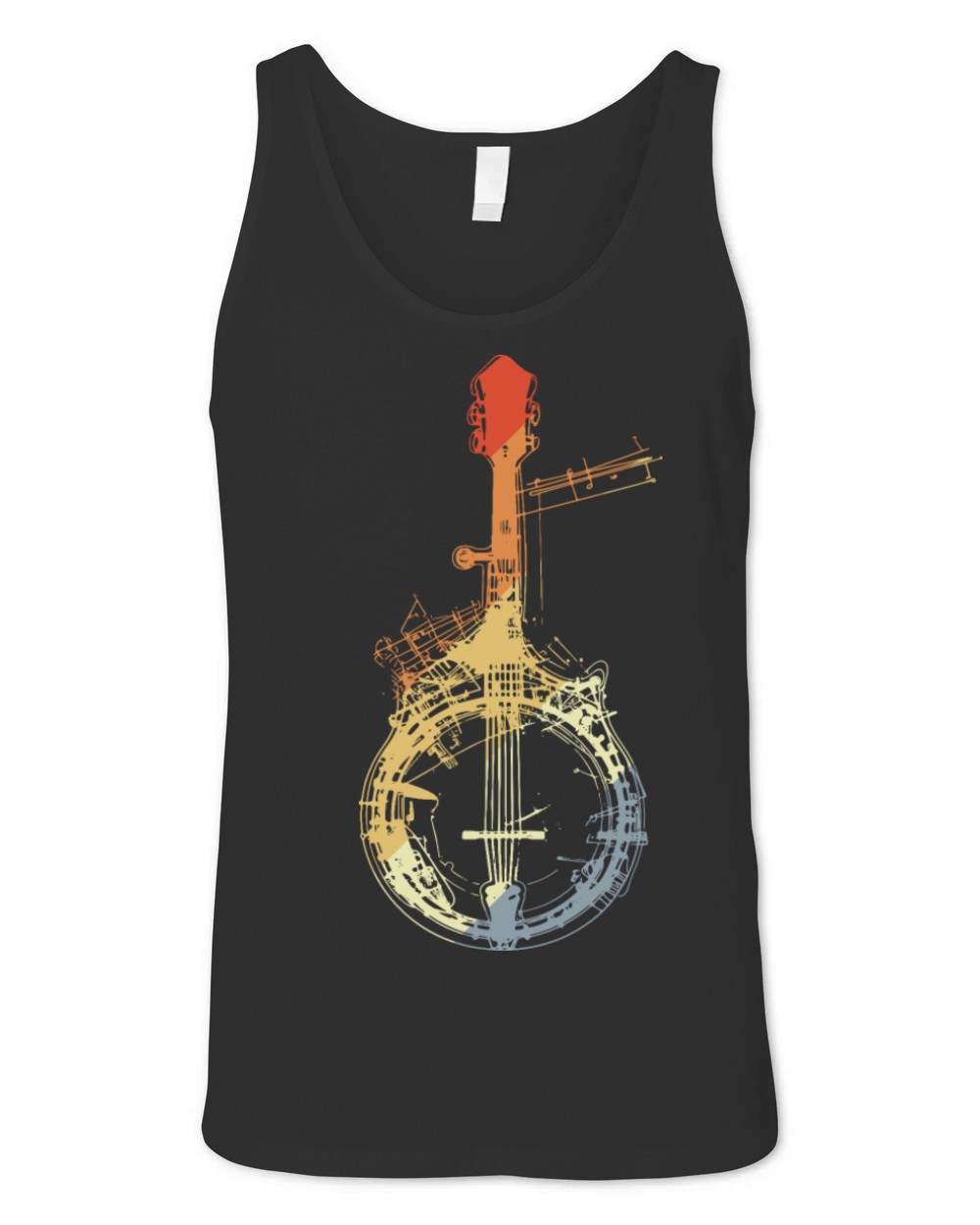 Banjo Sketch Vintage Look Unisex Jersey Tank