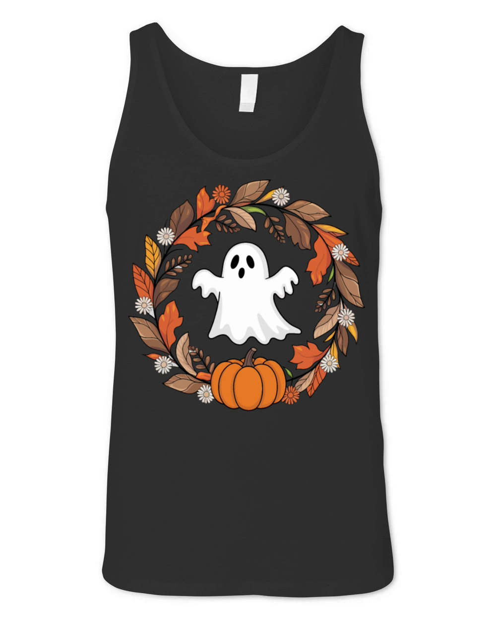 Vintage Floral Ghost Halloween Unisex Jersey Tank