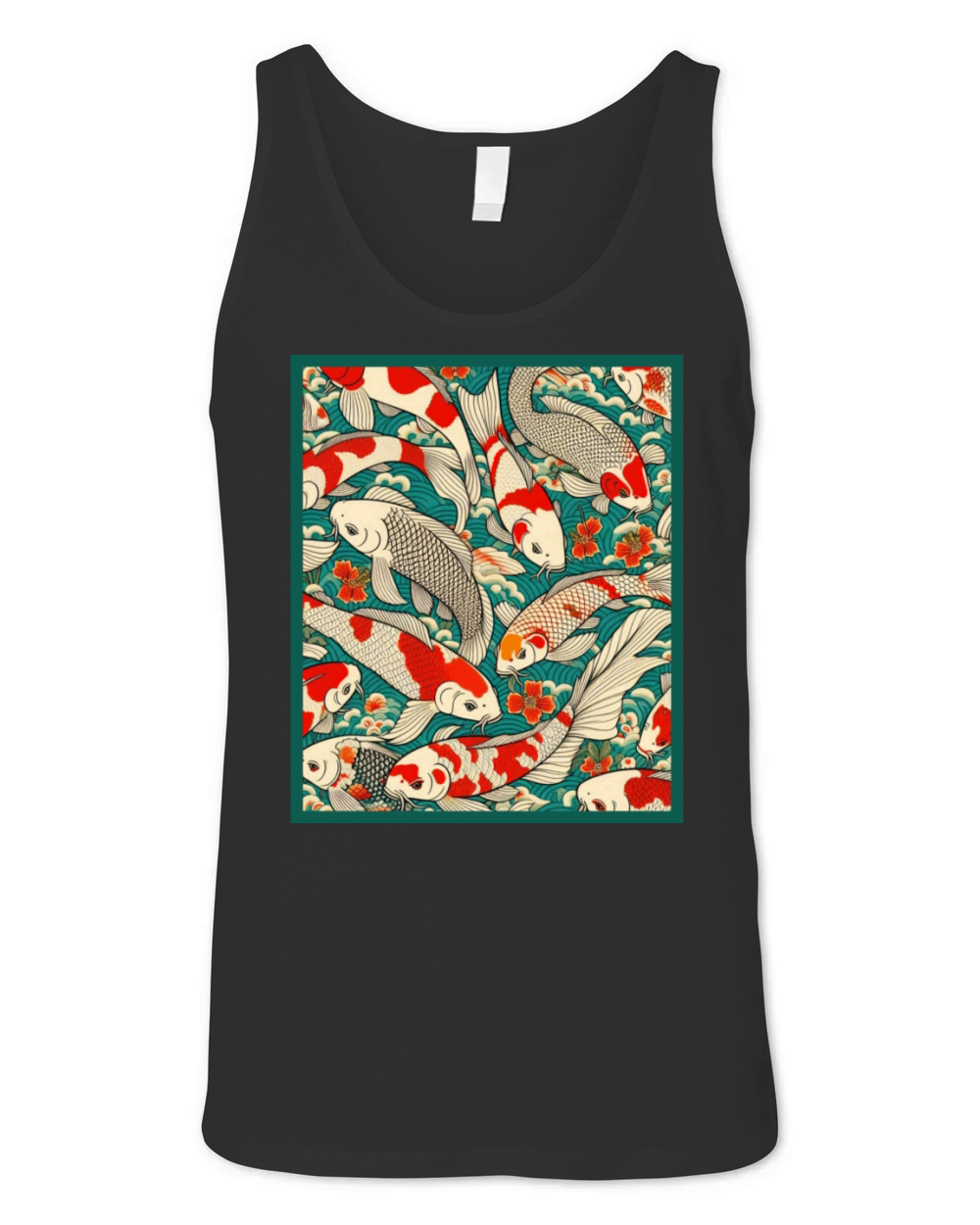 Vintage Japanese Koi Fish Pattern Unisex Jersey Tank