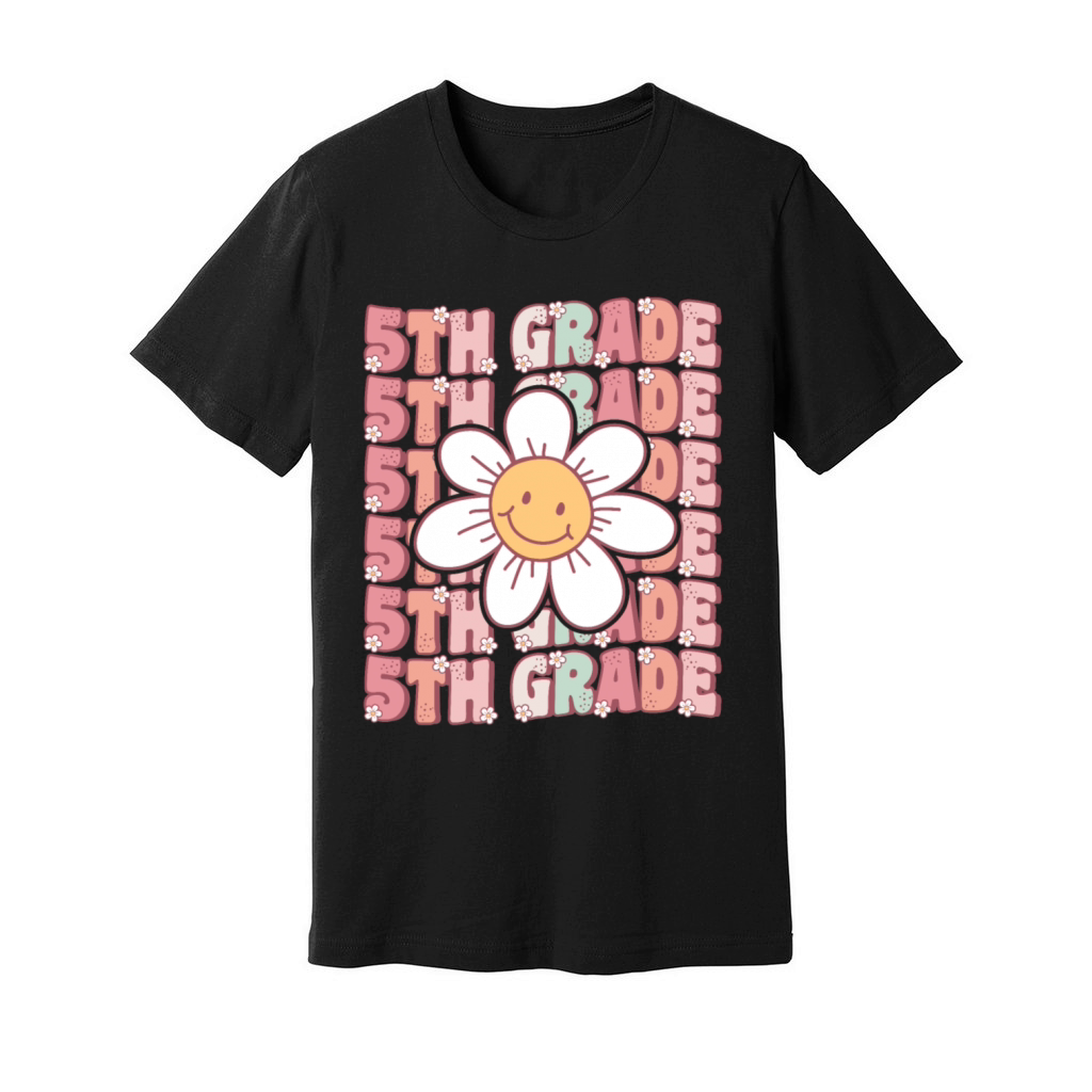 Groovy 5th Grade Cute Back To School Unisex Jersey Tee