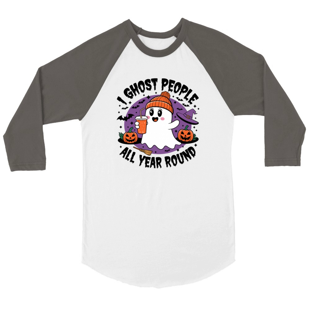 i ghost people all year round Unisex ¾ sleeve Raglan T-shirt