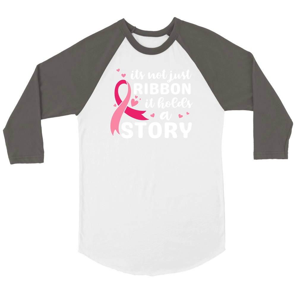 Its not just ribbon it holds a story support shirt Unisex ¾ sleeve Raglan T-shirt