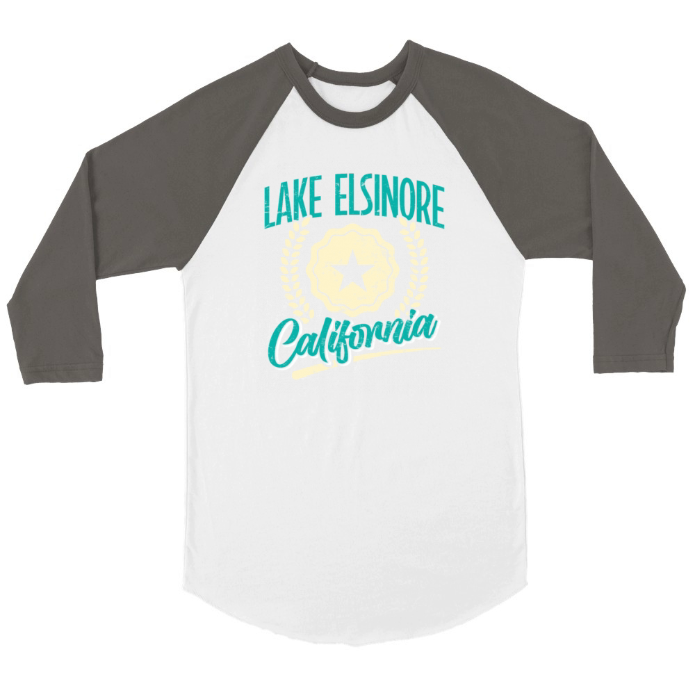 LAKE ELSINORE CALIFORNIA Nevada Lake Elsinore Unisex ¾ sleeve Raglan T-shirt