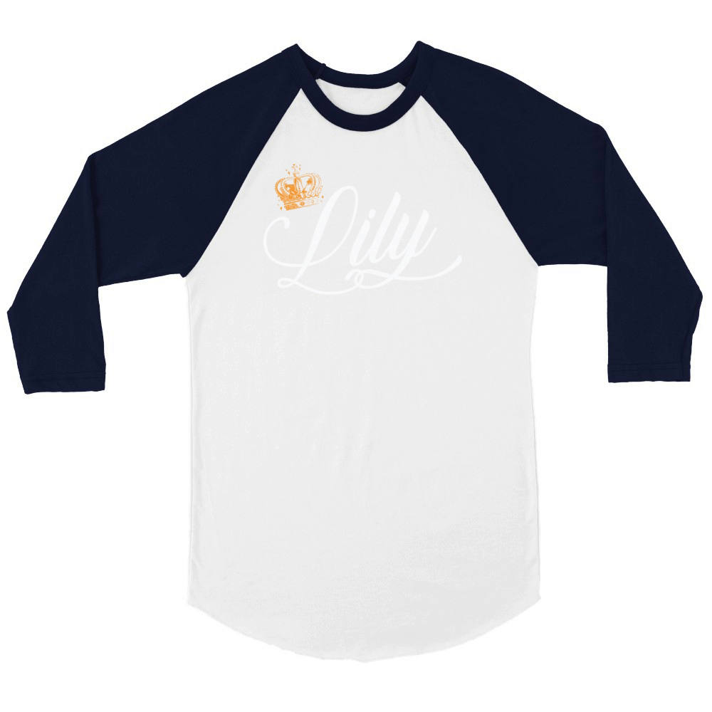Lily Custom Name for Women Kids Toddlers - Lily Unisex ¾ sleeve Raglan T-shirt
