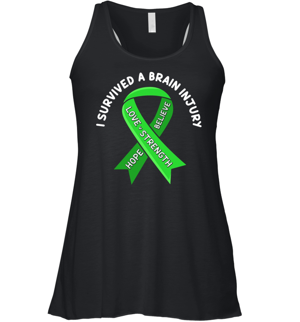 I Survived A Brain Injury Green TBI Survivor Women's Flowy Tank Top
