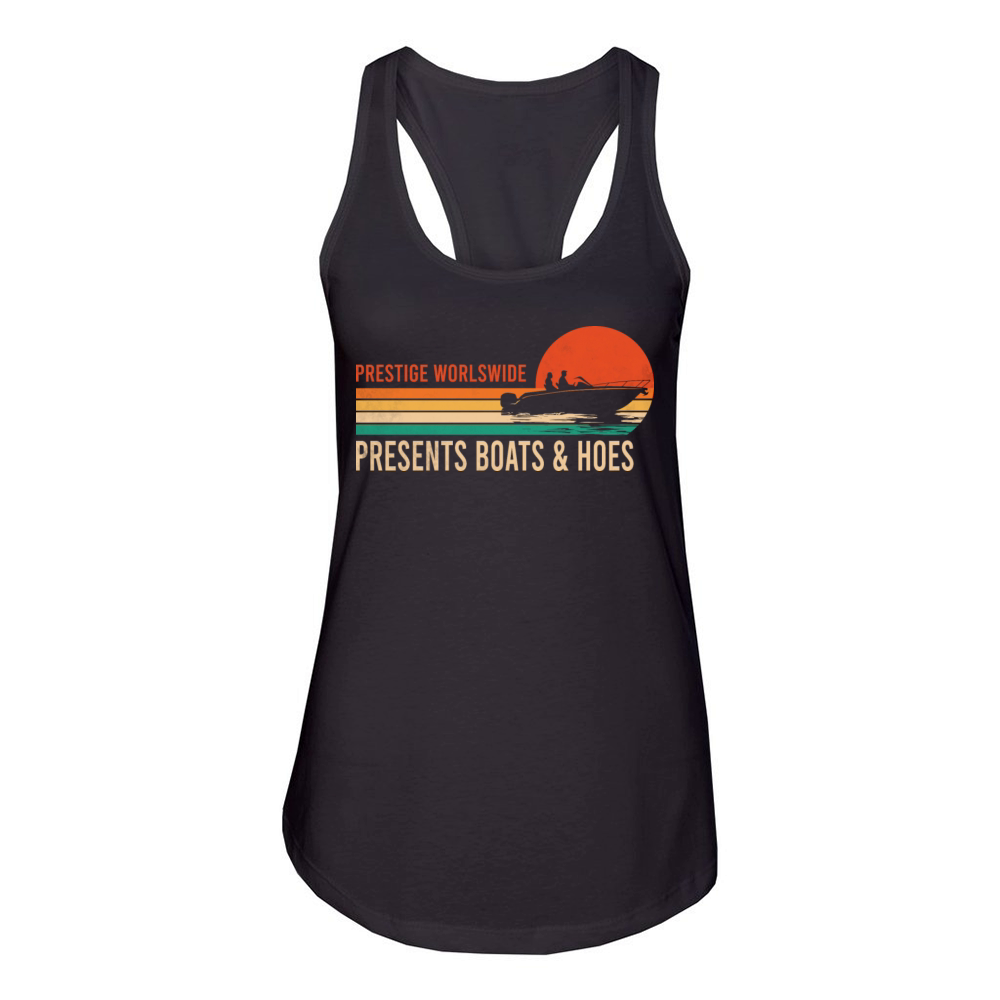 Vintage Prestige Worldwide Presents Boats And Hoes Women's Racerback Tank