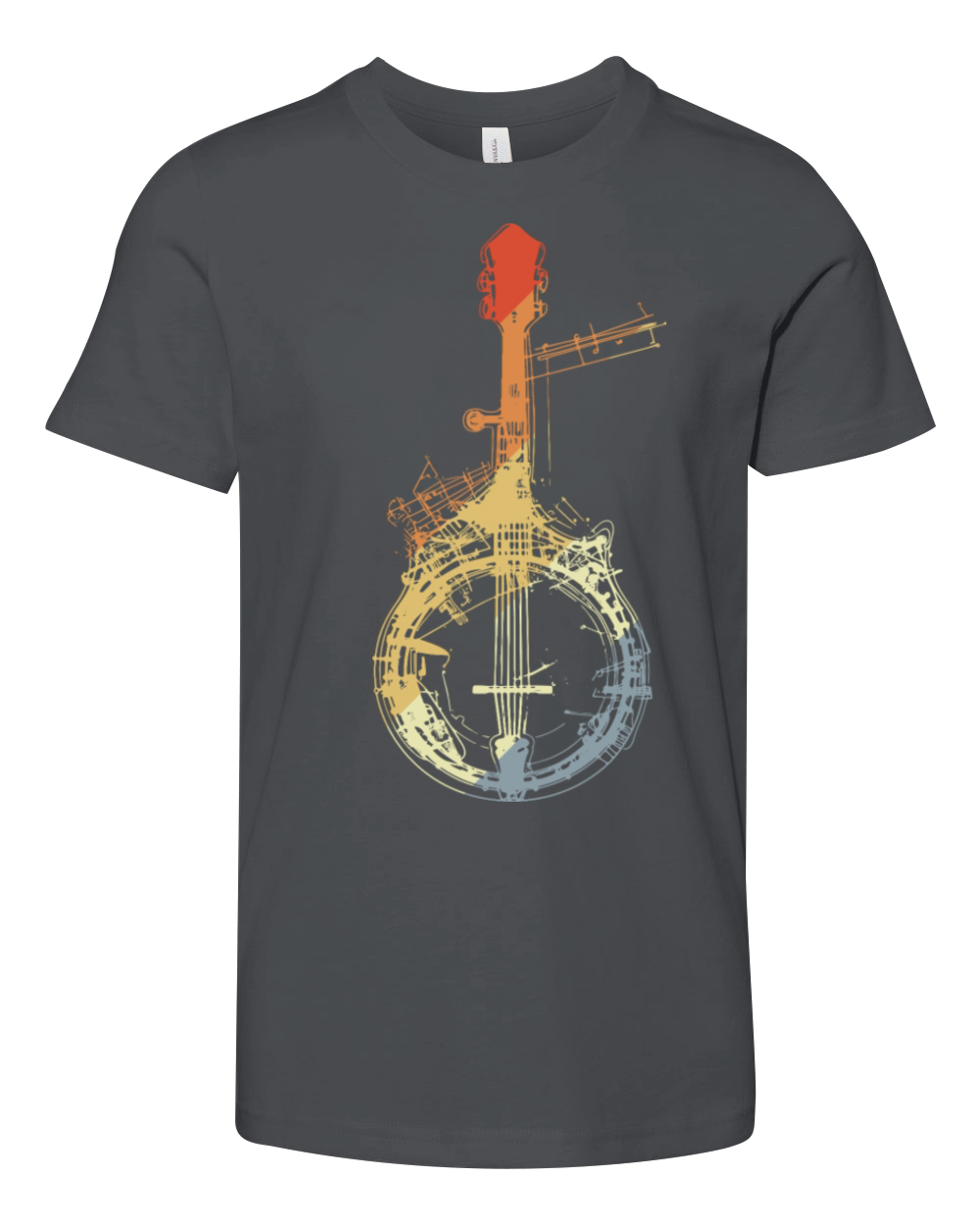 Banjo Sketch Vintage Look Youth Unisex Jersey Tee