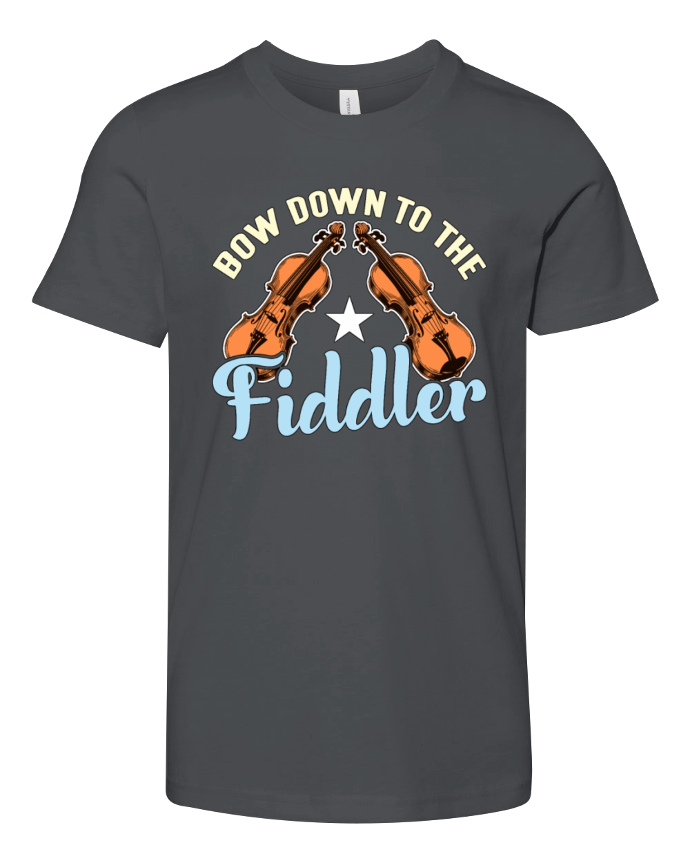 Fiddle Bow Down to the Fiddler String Instrument Youth Unisex Jersey Tee