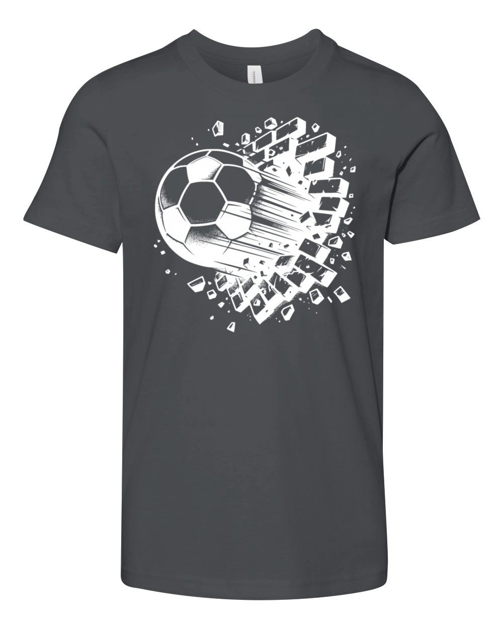 Firecracker Soccer Shot Breaks Through Brick Wall Youth Unisex Jersey Tee