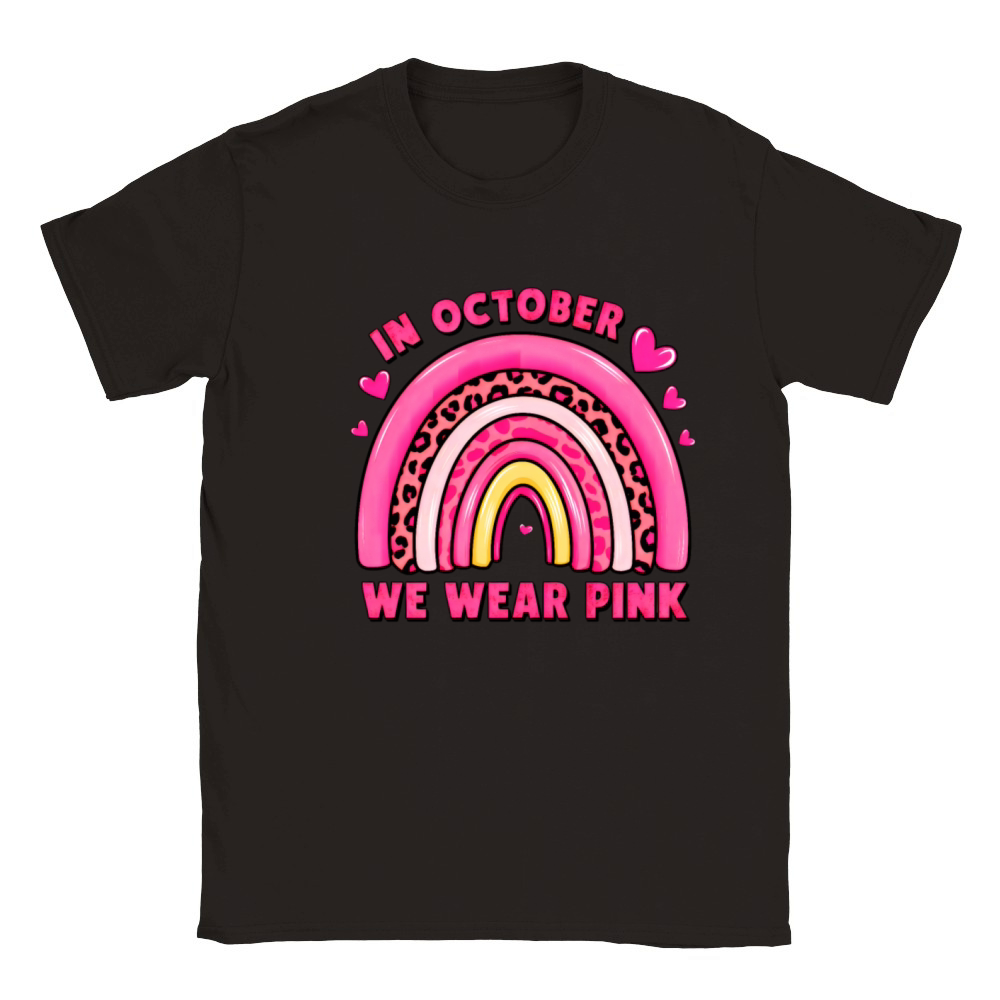 In October We Wear Pink Leopard Classic Kids Crewneck T-shirt