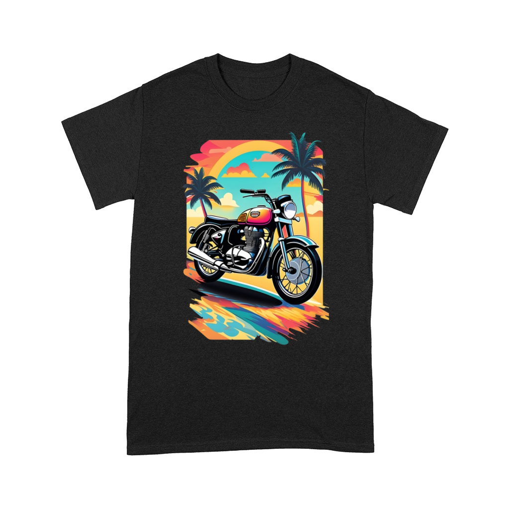 Retro motorcycle on tropical beach Comfort T-shirt