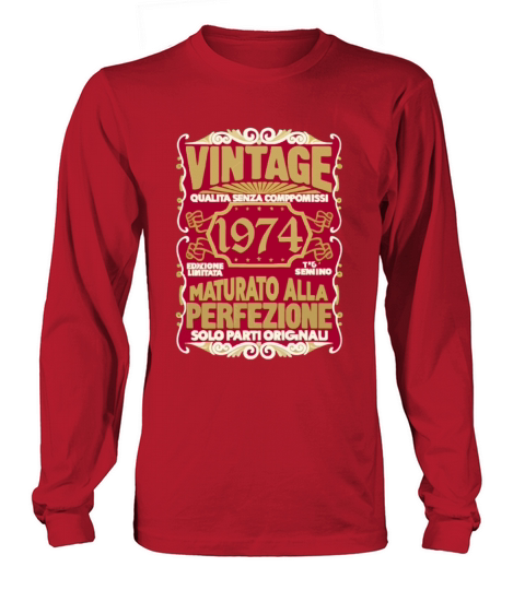 50 Compleanno 50 Uomo Anni Retro Vintage 1974 Reg Long sleeved Unisex