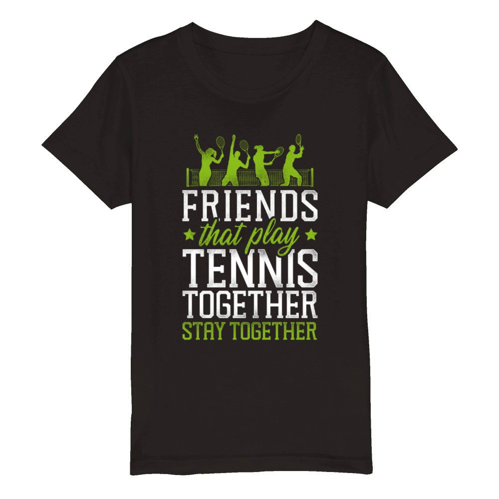 Funny Tennis Player Racket Friends Organic Kids Crewneck T-shirt