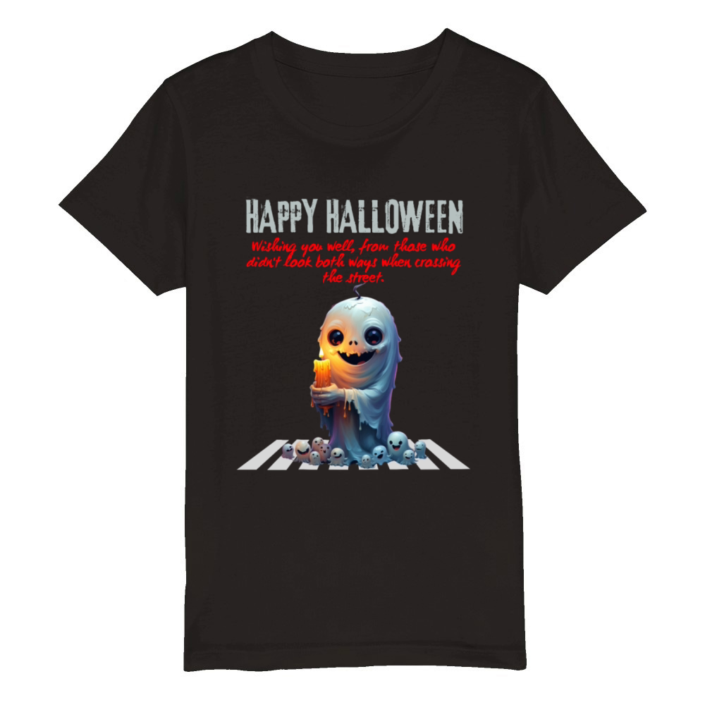 Happy Halloween Scary Story Wishing you a safe Organic Kids Crewneck T-shirt
