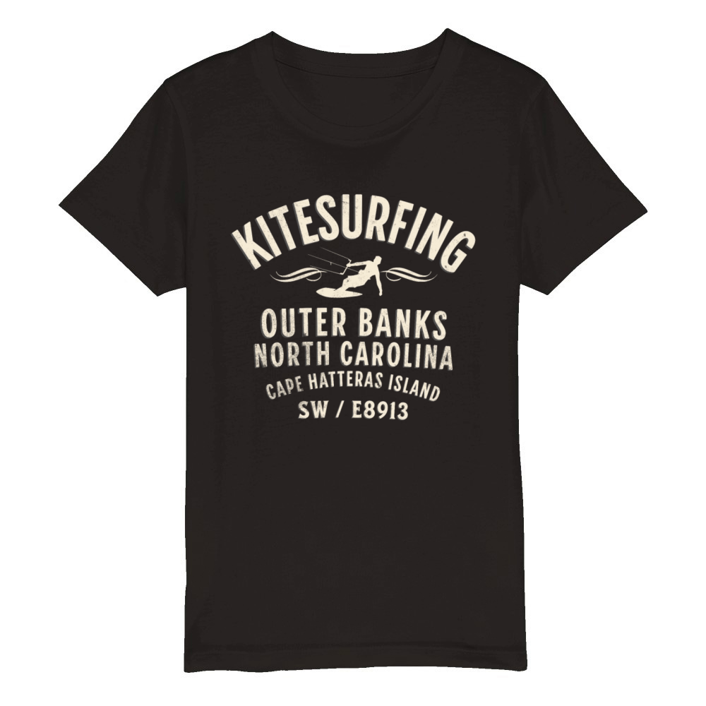 Kitesurfing Outer Banks Nth Carolina Organic Kids Crewneck T-shirt