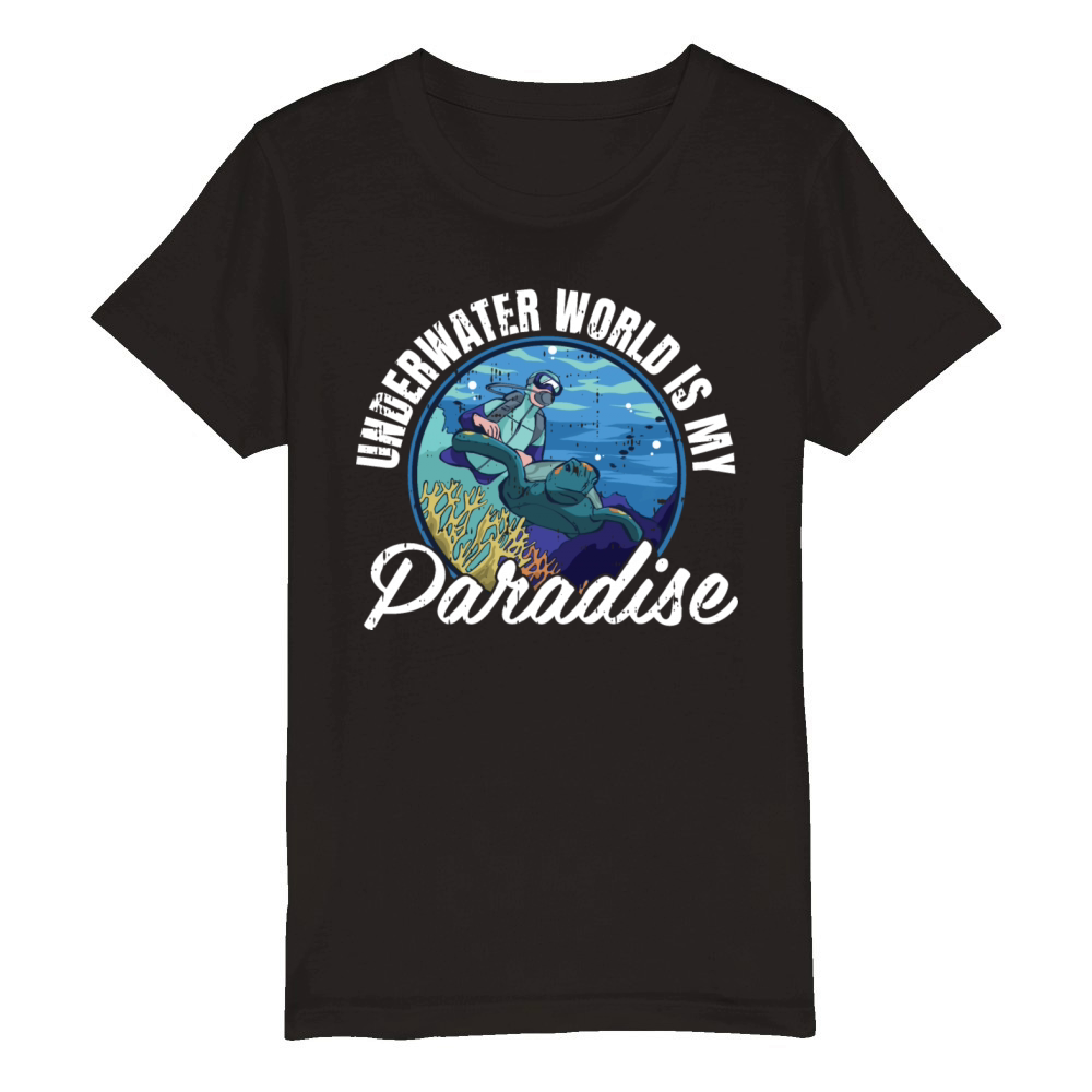 Underwater World Is My Paradise Organic Kids Crewneck T-shirt