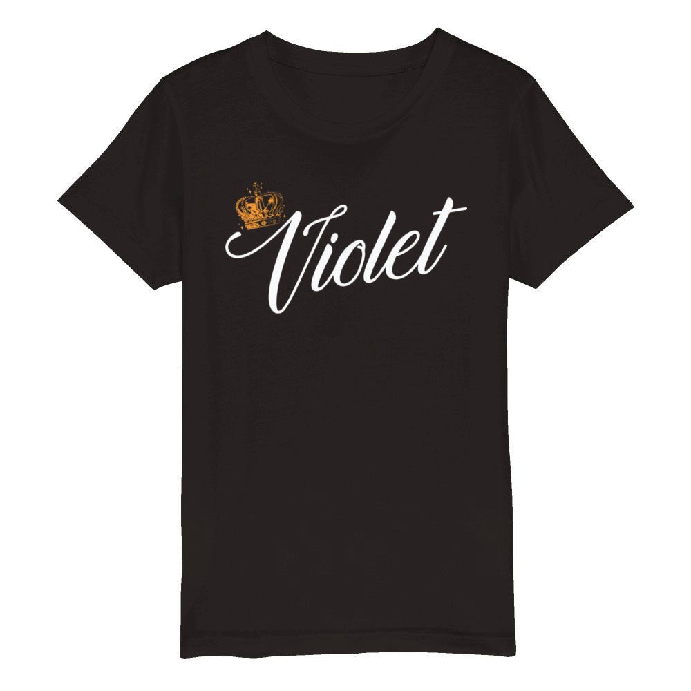 Violet Name for Women Kids Toddlers - Violet Organic Kids Crewneck T-shirt