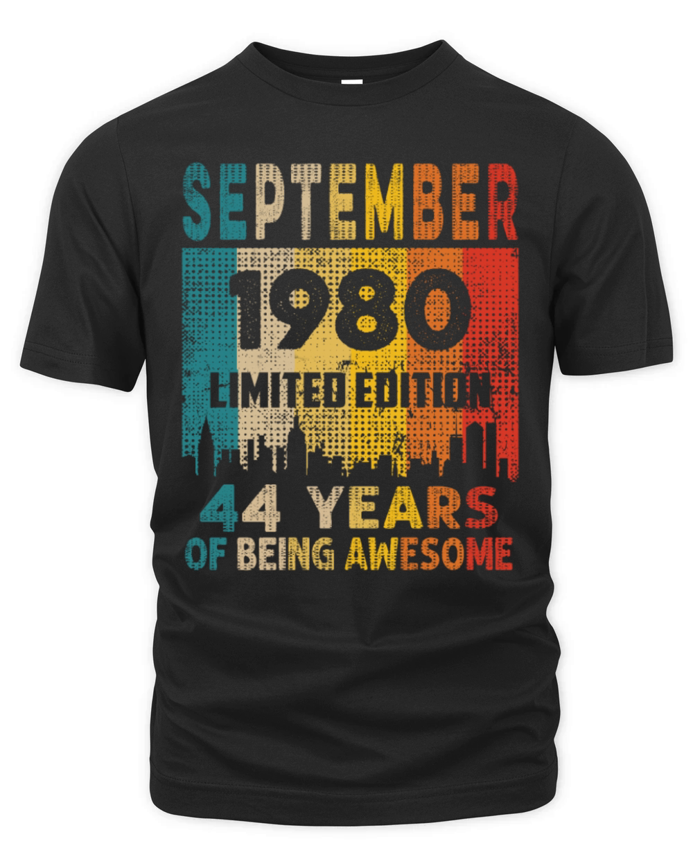 Born in SEPTEMBER 1980 Vintage 44th Birthday Gift Organic Unisex T-shirt