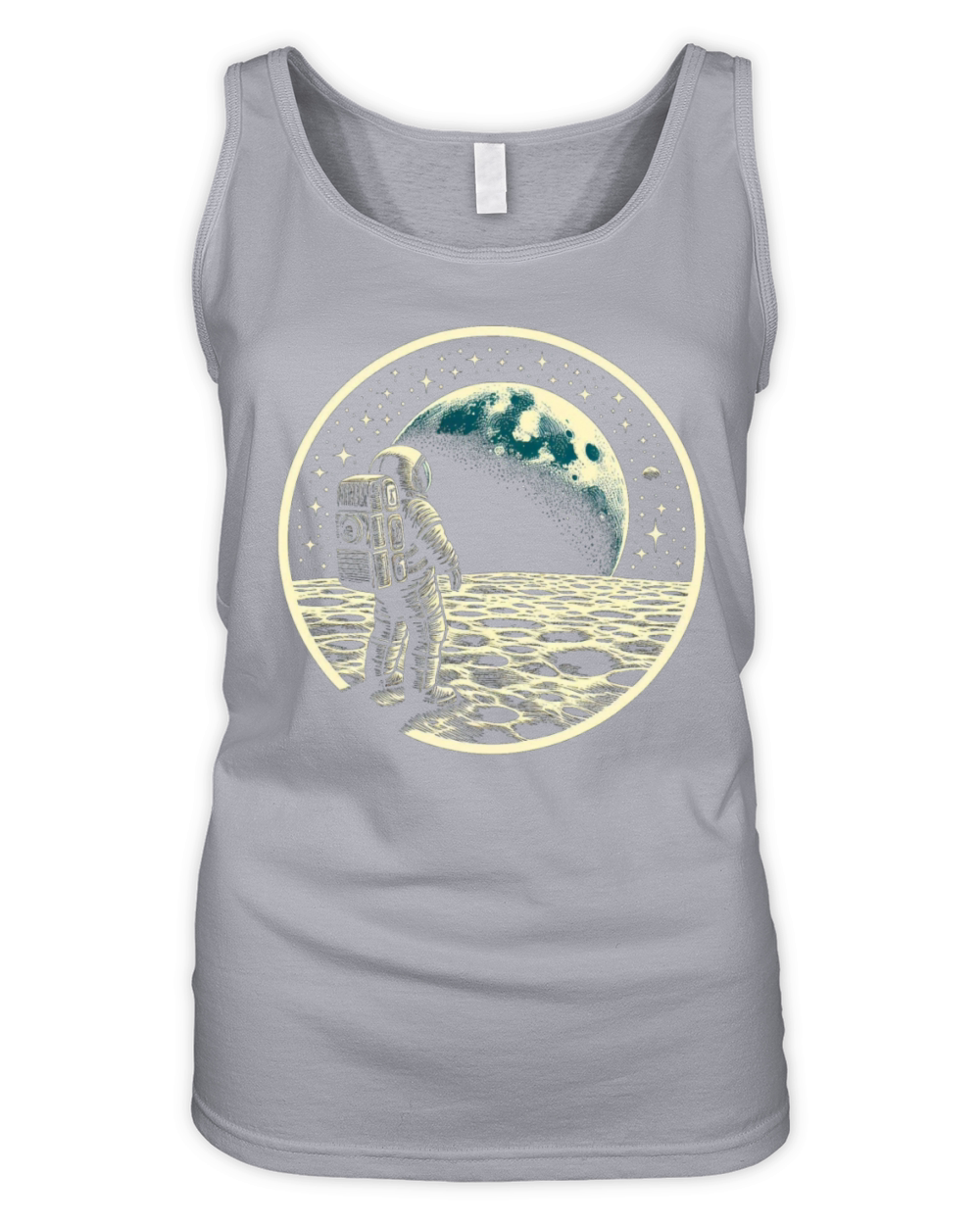 Retro astronaut watching stars space adventure 5 Organic Women's Tank Top