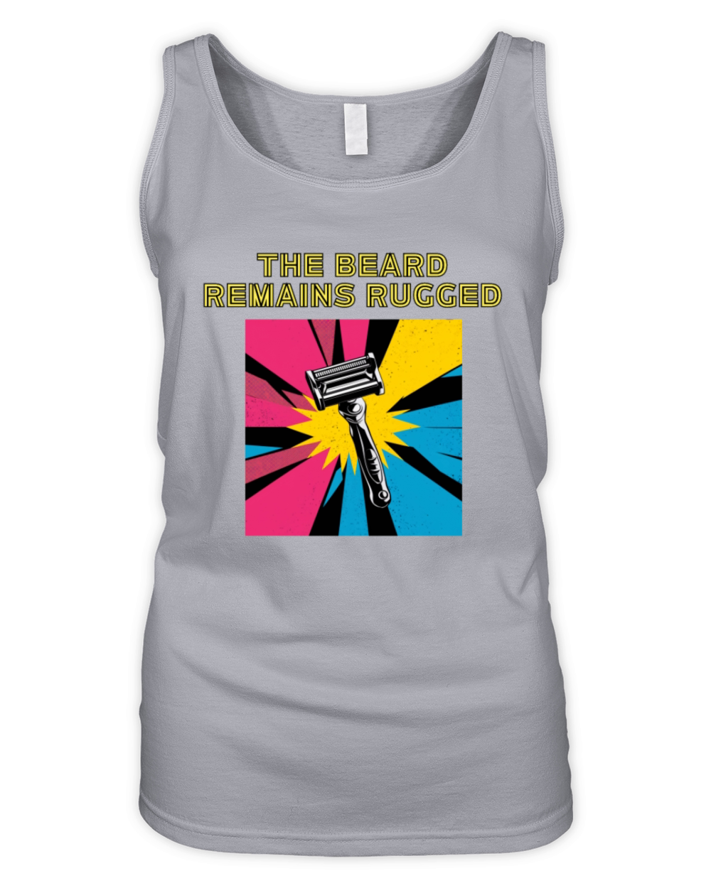 The Beard Remains Rugged Vintage Shaver Design Organic Women's Tank Top