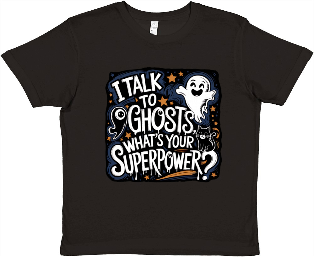 I Talk to Ghosts Spooky Superpower for Halloween Premium Kids Crewneck T-shirt