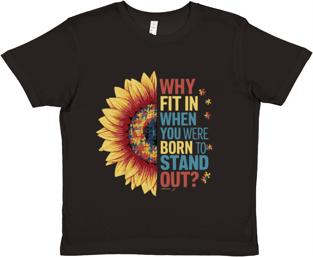 Vibrant Sunflower Puzzle T Shirt Premium Kids Crewneck T-shirt