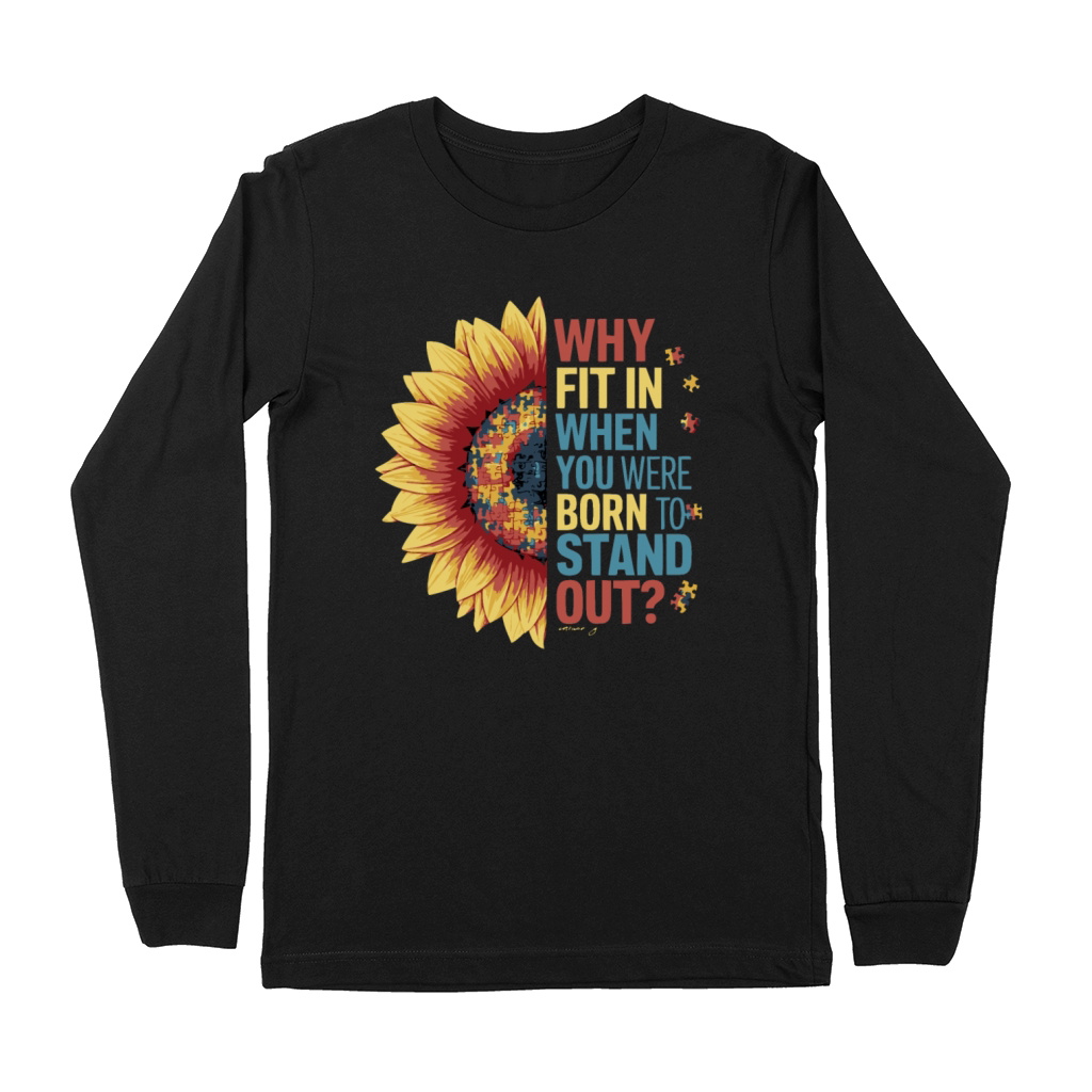 Vibrant Sunflower Puzzle T Shirt Premium Long Sleeve